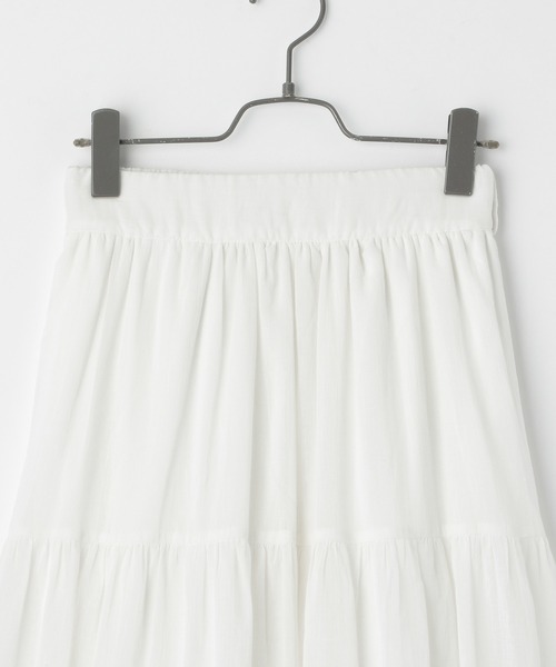 Heather（ヘザー）の「アソートティアードロングスカート　956536（スカート・レディース・アイボリー/ホワイト/ブラック/グレー/ホワイト系その他・FREE）」の10枚目の写真