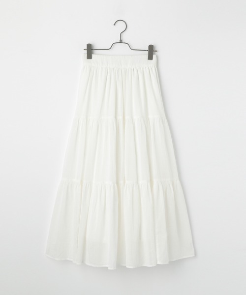 Heather（ヘザー）の「アソートティアードロングスカート　956536（スカート・レディース・アイボリー/ホワイト/ブラック/グレー/ホワイト系その他・FREE）」の9枚目の写真