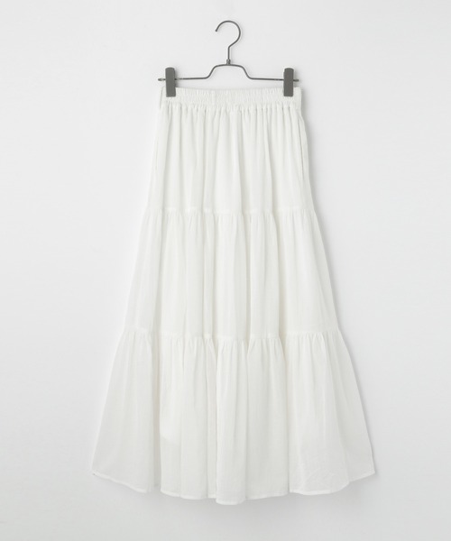 Heather（ヘザー）の「アソートティアードロングスカート　956536（スカート・レディース・アイボリー/ホワイト/ブラック/グレー/ホワイト系その他・FREE）」の8枚目の写真