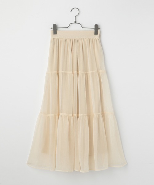 Heather（ヘザー）の「アソートティアードロングスカート　956536（スカート・レディース・アイボリー/ホワイト/ブラック/グレー/ホワイト系その他・FREE）」の16枚目の写真