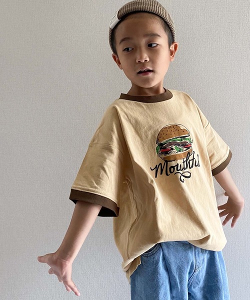 CIAOPANIC TYPY(チャオパニックティピー)の「【KIDS】foodリンガーTee(Tシャツ/カットソー・キッズ・ベージュ/オフホワイト/サックスブルー・SMALL/MEDIUM/LARGE/X-LARGE/XX-LARGE)」の1枚目の写真