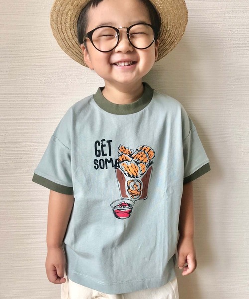 CIAOPANIC TYPY(チャオパニックティピー)の「【KIDS】foodリンガーTee(Tシャツ/カットソー・キッズ・ベージュ/オフホワイト/サックスブルー・SMALL/MEDIUM/LARGE/X-LARGE/XX-LARGE)」の3枚目の写真