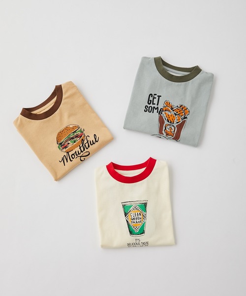 CIAOPANIC TYPY(チャオパニックティピー)の「【KIDS】foodリンガーTee(Tシャツ/カットソー・キッズ・ベージュ/オフホワイト/サックスブルー・SMALL/MEDIUM/LARGE/X-LARGE/XX-LARGE)」の6枚目の写真