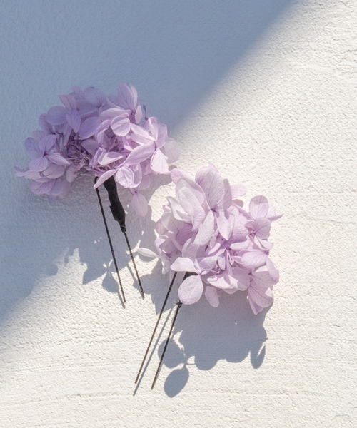 ゆかた館グレース（ユカタカングレース）の「髪飾り　アジサイ（和装小物・レディース・ホワイト/パープル/ピンク/ブルー/グリーン/ベージュ/ラベンダー・FREE）」の6枚目の写真