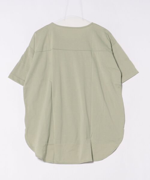 KOBE LETTUCE（コウベレタス）の「クルーネックラウンドヘムドロップショルダービッグチュニックTシャツ（Tシャツ/カットソー・レディース・オフホワイト/サックスブルー/ブラウン/ブラック/ネイビー/カーキ・L/M）」の18枚目の写真