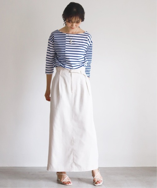 SLOBE IENA(スローブイエナ)の「パッチワークボーダープルオーバー【手洗い可能】◆(Tシャツ/カットソー・レディース・ブラック系その他/ブルー系その他・FREE)」の4枚目の写真