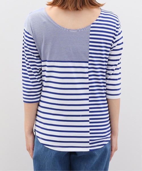 SLOBE IENA(スローブイエナ)の「パッチワークボーダープルオーバー【手洗い可能】◆(Tシャツ/カットソー・レディース・ブラック系その他/ブルー系その他・FREE)」の8枚目の写真