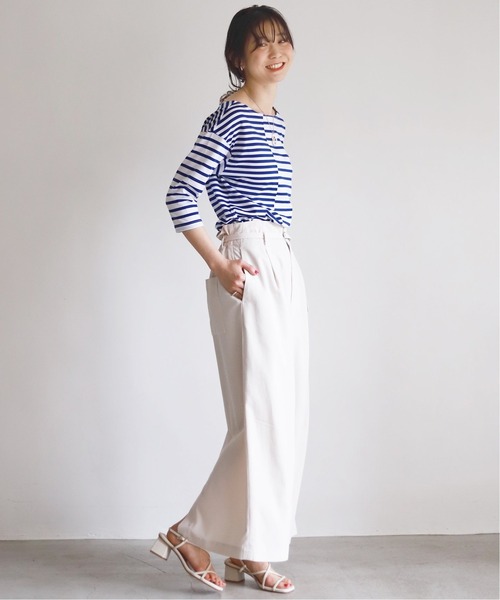 SLOBE IENA(スローブイエナ)の「パッチワークボーダープルオーバー【手洗い可能】◆(Tシャツ/カットソー・レディース・ブラック系その他/ブルー系その他・FREE)」の20枚目の写真