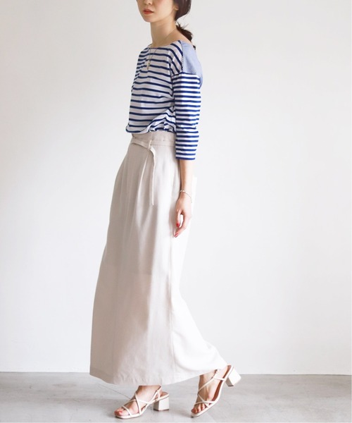 SLOBE IENA(スローブイエナ)の「パッチワークボーダープルオーバー【手洗い可能】◆(Tシャツ/カットソー・レディース・ブラック系その他/ブルー系その他・FREE)」の21枚目の写真