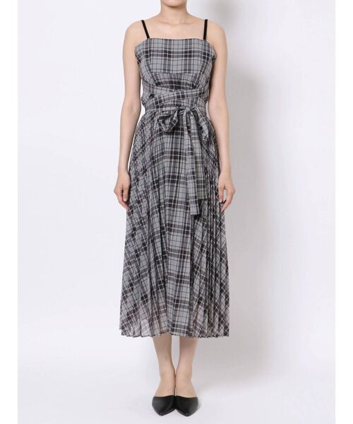 MERCURYDUO（マーキュリーデュオ）の「シアーチェックロングキャミワンピース（ワンピース・レディース・ブラック/ブラウン・FREE）」の11枚目の写真