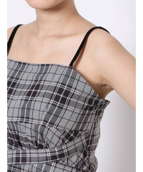 MERCURYDUO（マーキュリーデュオ）の「シアーチェックロングキャミワンピース（ワンピース・レディース・ブラック/ブラウン・FREE）」の15枚目の写真