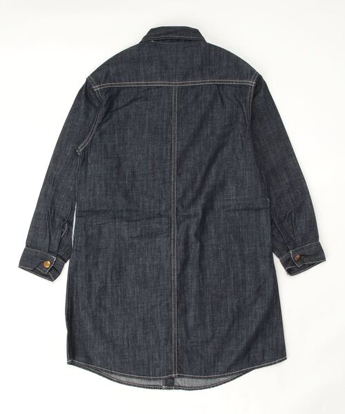 Lee（リー）の「Lee/リー キッズ　ライトオンスデニムシャツワンピース（シャツ/ブラウス・キッズ・インディゴブルー/ダークインディゴブルー・140/130/150）」の3枚目の写真