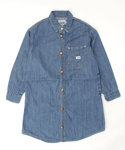 Lee（リー）の「Lee/リー キッズ　ライトオンスデニムシャツワンピース（シャツ/ブラウス・キッズ・インディゴブルー/ダークインディゴブルー・140/130/150）」の5枚目の写真
