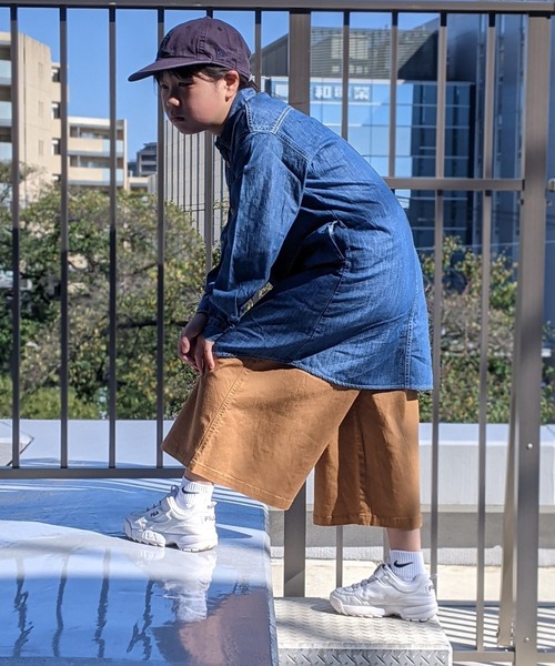 Lee（リー）の「Lee/リー キッズ　ライトオンスデニムシャツワンピース（シャツ/ブラウス・キッズ・インディゴブルー/ダークインディゴブルー・140/130/150）」の14枚目の写真