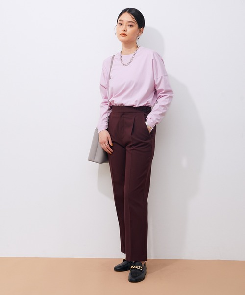 ADAM ET ROPE'（アダムエロペ）の「【一部WEB限定】クルーネックコットン長袖TEE（Tシャツ/カットソー・レディース・ホワイト/ピンク/ブラック系その他・FREE）」の20枚目の写真