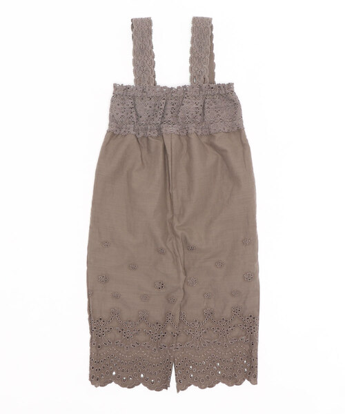 petit main（プティマイン）の「【リンク】レースオールインワン（つなぎ/オールインワン・キッズ・モカ/キナリ・90cm/110cm/100cm/120cm/130cm）」の3枚目の写真
