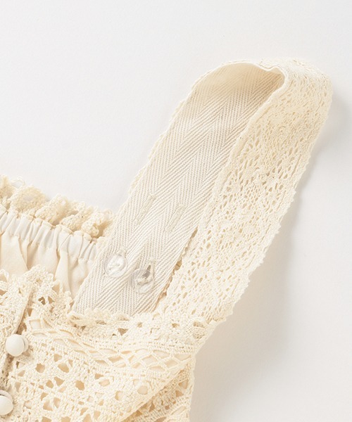 petit main（プティマイン）の「【リンク】レースオールインワン（つなぎ/オールインワン・キッズ・モカ/キナリ・90cm/110cm/100cm/120cm/130cm）」の8枚目の写真