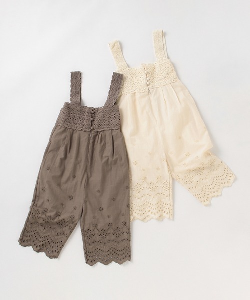 petit main（プティマイン）の「【リンク】レースオールインワン（つなぎ/オールインワン・キッズ・モカ/キナリ・90cm/110cm/100cm/120cm/130cm）」の13枚目の写真