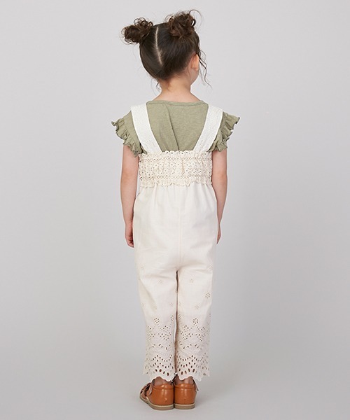 petit main（プティマイン）の「【リンク】レースオールインワン（つなぎ/オールインワン・キッズ・モカ/キナリ・90cm/110cm/100cm/120cm/130cm）」の14枚目の写真