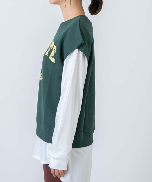 WEGO（ウィゴー）の「WEGO/クルーネックスウェットベスト（ベスト・レディース・ダークグリーン/オートミール/その他1/ネイビー・FREE）」の13枚目の写真