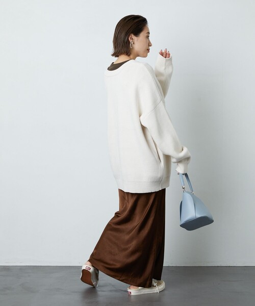 FREAK'S STORE（フリークスストア）の「▽【WEB限定】クルーネックニットカーディガン（カーディガン/ボレロ・レディース・ブルーグリーン/オリーブ/ブラック/ホワイト/マスタード/イエロー/ベージュ/ネイビー・ﾌﾘ-）」の21枚目の写真