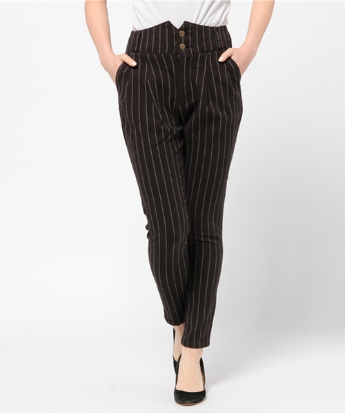 DISCOAT（ディスコート）の「【Discoat】レジメストライプハイウエストスキニー（その他パンツ・レディース・ネイビー/スミクロ・LARGE/MEDIUM/SMALL）」の2枚目の写真