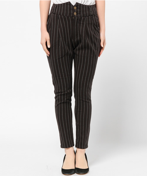 DISCOAT（ディスコート）の「【Discoat】レジメストライプハイウエストスキニー（その他パンツ・レディース・ネイビー/スミクロ・LARGE/MEDIUM/SMALL）」の4枚目の写真