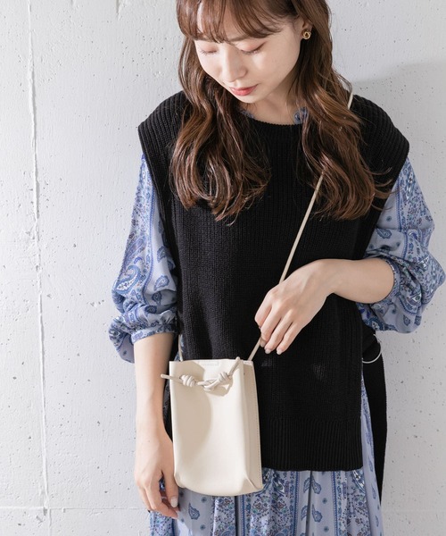 URBAN RESEARCH Sonny Label（アーバンリサーチサニーレーベル）の「ミニポシェット（ショルダーバッグ・レディース・ブラック/オフホワイト/ブルー・ONE）」の2枚目の写真