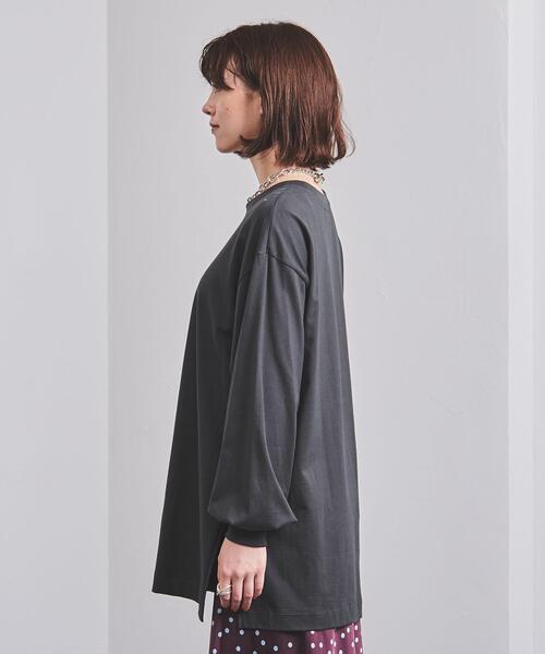 UNITED ARROWS（ユナイテッドアローズ）の「＜UNITED ARROWS＞ ボリュームスリーブ クルーネック カットソー Ｗ（Tシャツ/カットソー・レディース・ダークグレー/ホワイト/モカ・FREE）」の5枚目の写真