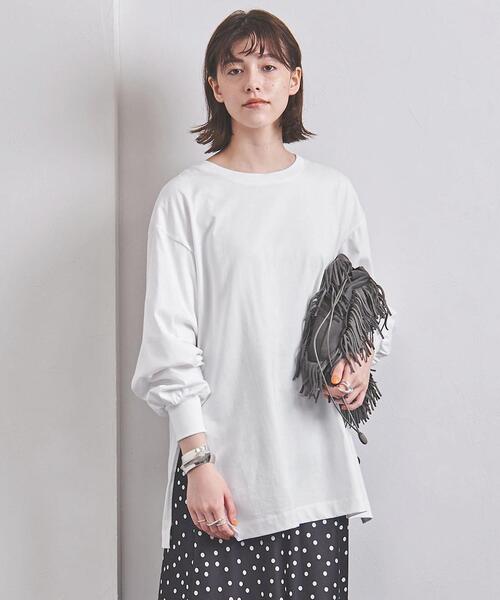 UNITED ARROWS（ユナイテッドアローズ）の「＜UNITED ARROWS＞ ボリュームスリーブ クルーネック カットソー Ｗ（Tシャツ/カットソー・レディース・ダークグレー/ホワイト/モカ・FREE）」の11枚目の写真