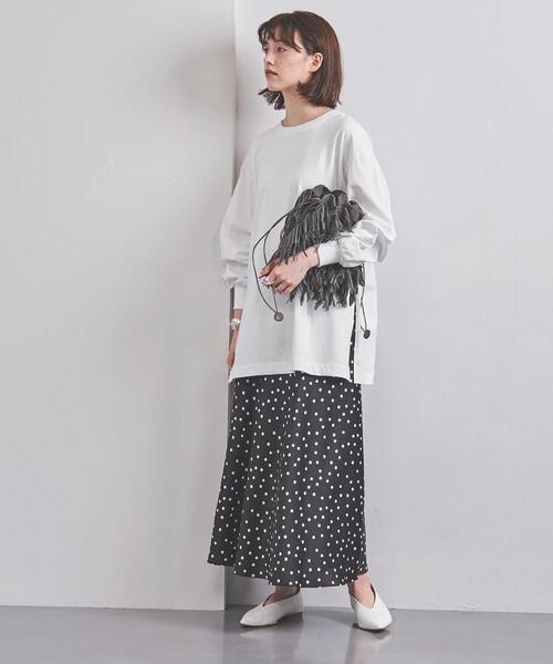 UNITED ARROWS（ユナイテッドアローズ）の「＜UNITED ARROWS＞ ボリュームスリーブ クルーネック カットソー Ｗ（Tシャツ/カットソー・レディース・ダークグレー/ホワイト/モカ・FREE）」の7枚目の写真