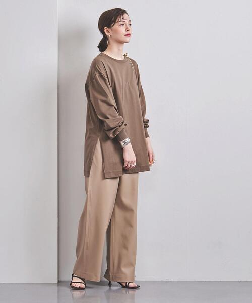 UNITED ARROWS（ユナイテッドアローズ）の「＜UNITED ARROWS＞ ボリュームスリーブ クルーネック カットソー Ｗ（Tシャツ/カットソー・レディース・ダークグレー/ホワイト/モカ・FREE）」の9枚目の写真