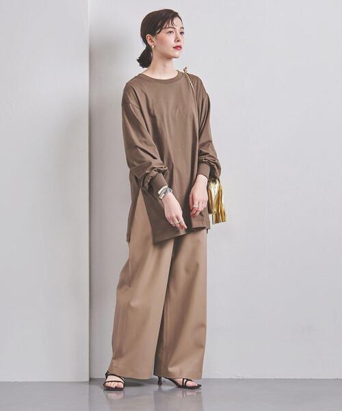 UNITED ARROWS（ユナイテッドアローズ）の「＜UNITED ARROWS＞ ボリュームスリーブ クルーネック カットソー Ｗ（Tシャツ/カットソー・レディース・ダークグレー/ホワイト/モカ・FREE）」の14枚目の写真