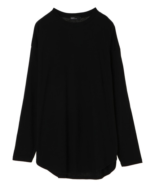 CRAFT STANDARD BOUTIQUE(クラフトスタンダードブティック)の「長袖ロングテールBIGカットプルオーバー *(Tシャツ/カットソー・メンズ・ブラック/オフホワイト・LL/M/L)」の2枚目の写真