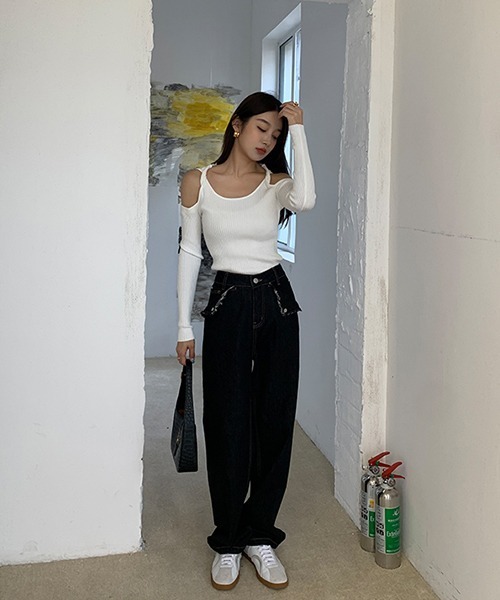 Fano Studios（ファノ ストゥディオズ）の「【Fano Studios】Edge pocket straight denim FQ21K023（デニムパンツ・レディース・ブラック・M/L/S）」の19枚目の写真