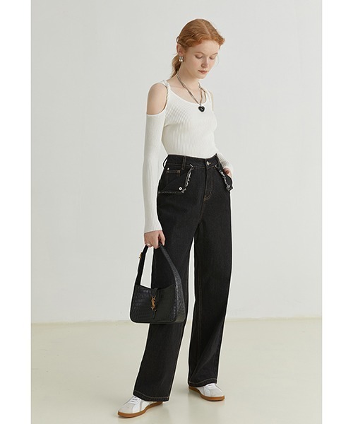 Fano Studios（ファノ ストゥディオズ）の「【Fano Studios】Edge pocket straight denim FQ21K023（デニムパンツ・レディース・ブラック・M/L/S）」の2枚目の写真