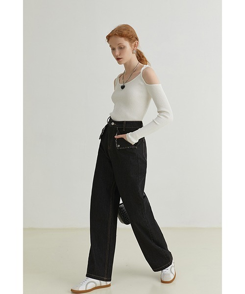 Fano Studios（ファノ ストゥディオズ）の「【Fano Studios】Edge pocket straight denim FQ21K023（デニムパンツ・レディース・ブラック・M/L/S）」の3枚目の写真