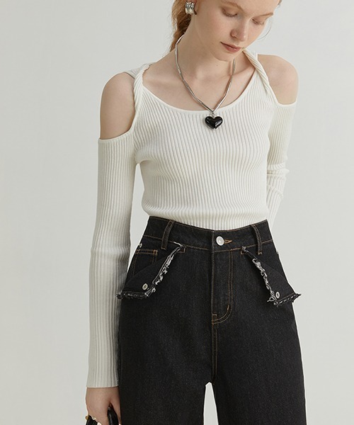Fano Studios（ファノ ストゥディオズ）の「【Fano Studios】Edge pocket straight denim FQ21K023（デニムパンツ・レディース・ブラック・M/L/S）」の4枚目の写真
