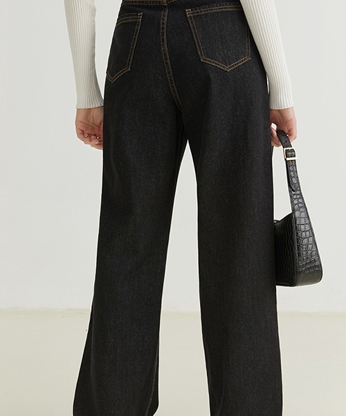 Fano Studios（ファノ ストゥディオズ）の「【Fano Studios】Edge pocket straight denim FQ21K023（デニムパンツ・レディース・ブラック・M/L/S）」の6枚目の写真