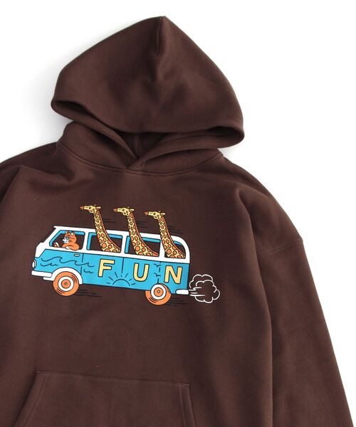 NAVAL（ナバル）の「CAMPLAY by Kailua Bay / BUS TOUR SWEAT PARKA / バスツアー スウェット パーカー（パーカー・メンズ・ダークブラウン/キナリ/ダークグリーン・MEDIUM/LARGE）」の3枚目の写真