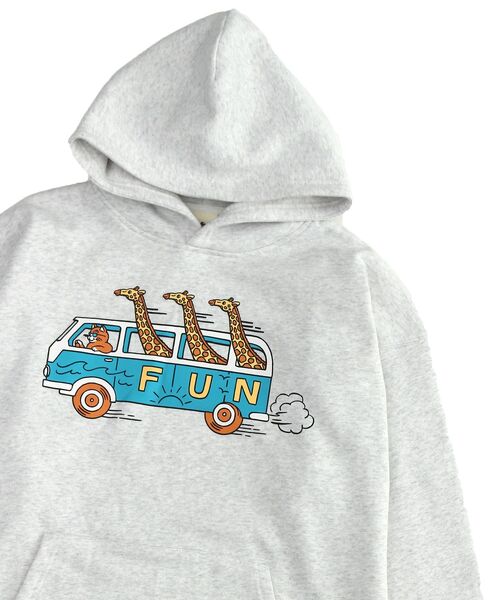 NAVAL（ナバル）の「CAMPLAY by Kailua Bay / BUS TOUR SWEAT PARKA / バスツアー スウェット パーカー（パーカー・メンズ・ダークブラウン/キナリ/ダークグリーン・MEDIUM/LARGE）」の2枚目の写真