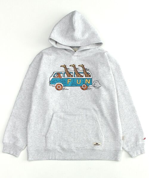 NAVAL（ナバル）の「CAMPLAY by Kailua Bay / BUS TOUR SWEAT PARKA / バスツアー スウェット パーカー（パーカー・メンズ・ダークブラウン/キナリ/ダークグリーン・MEDIUM/LARGE）」の5枚目の写真