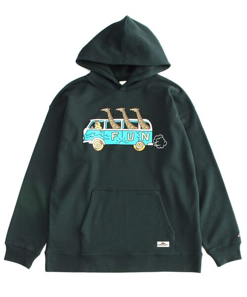 NAVAL（ナバル）の「CAMPLAY by Kailua Bay / BUS TOUR SWEAT PARKA / バスツアー スウェット パーカー（パーカー・メンズ・ダークブラウン/キナリ/ダークグリーン・MEDIUM/LARGE）」の8枚目の写真