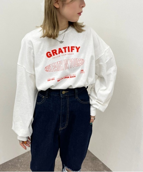 apres jour mignon（アプレジュールミニョン）の「ショート丈プリントロンＴ【ZOZOTOWN限定アイテム】（Tシャツ/カットソー・レディース・ブラック/ホワイト系その他/ホワイト系その他2/ダークグリーン/ブラック系その他/ホワイト系その他3/その他/イエロー系その他/オフホワイト/ナチュラル・X-LARGE/フリー）」の16枚目の写真