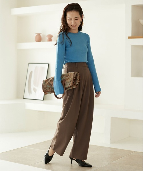 titivate(ティティベイト)の「ソフトタッチクルーネックリブニット(ニット/セーター・レディース・グレー系その他/グレイッシュベージュ/ブルー/イエロー/ライトベージュ・S/M/L)」の13枚目の写真