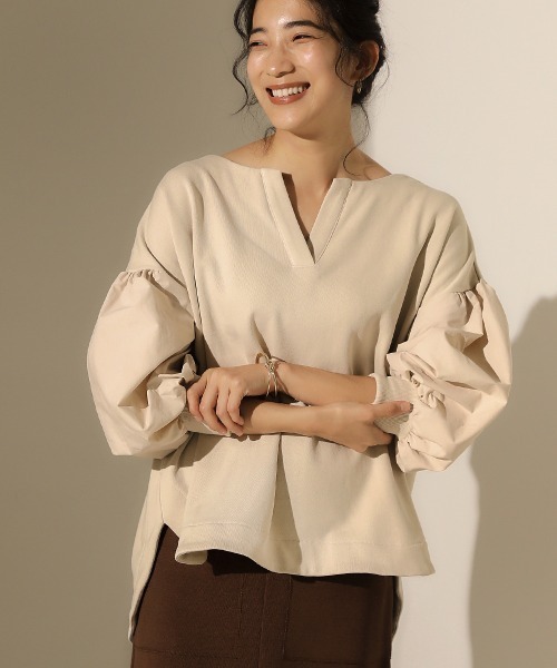 Bou Jeloud（ブージュルード）の「袖ボリュームスウェット（スウェット・レディース・チャコールグレー/モカ/ホワイト系その他・FREE）」の5枚目の写真