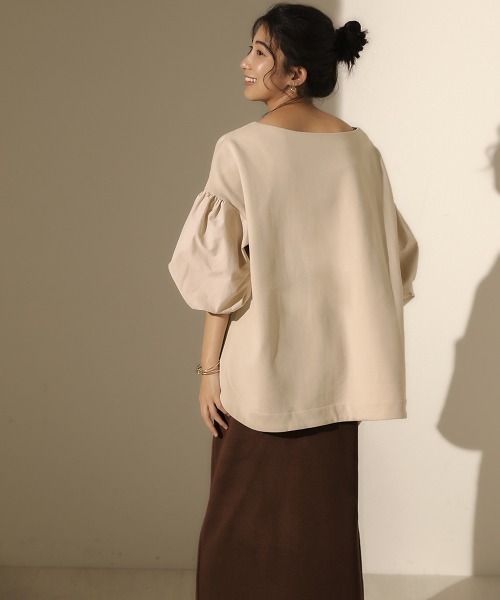 Bou Jeloud（ブージュルード）の「袖ボリュームスウェット（スウェット・レディース・チャコールグレー/モカ/ホワイト系その他・FREE）」の14枚目の写真