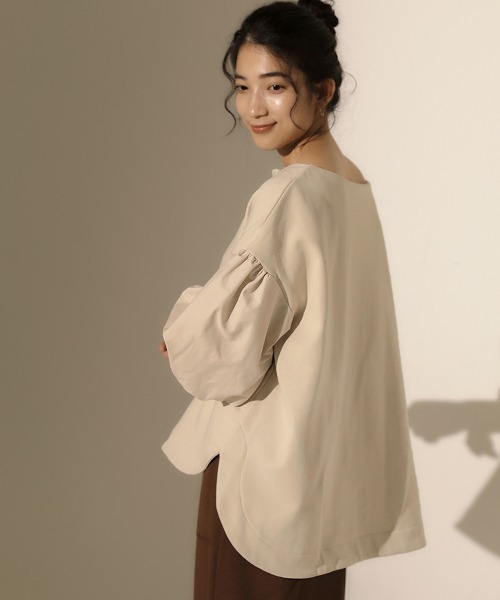 Bou Jeloud（ブージュルード）の「袖ボリュームスウェット（スウェット・レディース・チャコールグレー/モカ/ホワイト系その他・FREE）」の13枚目の写真