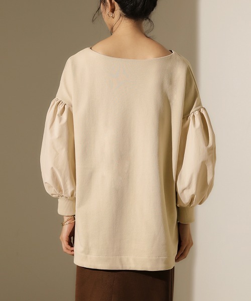 Bou Jeloud（ブージュルード）の「袖ボリュームスウェット（スウェット・レディース・チャコールグレー/モカ/ホワイト系その他・FREE）」の7枚目の写真