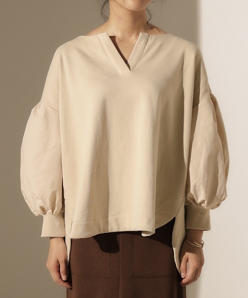 Bou Jeloud（ブージュルード）の「袖ボリュームスウェット（スウェット・レディース・チャコールグレー/モカ/ホワイト系その他・FREE）」の11枚目の写真